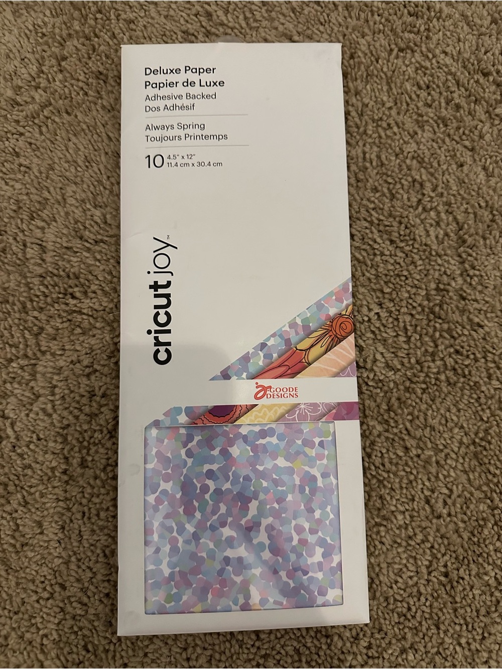 Cricut Peel-and-Stick Heavyweight Paper Variety Pack - White, Pink, Purple, Tan